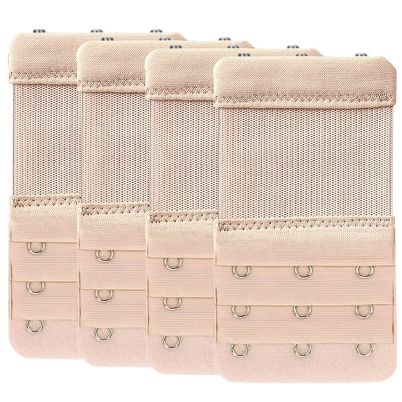 POINTERTECK 4 Pieces Womens Soft Comfortable 2 Hook 3 Rows Bra Extender Bra Band