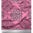 thumbnail image 1 of Soimoi polyester Crepe Fabric Floral Mandala Print Fabric by the Yard 52 Inch Wide, 1 of 3