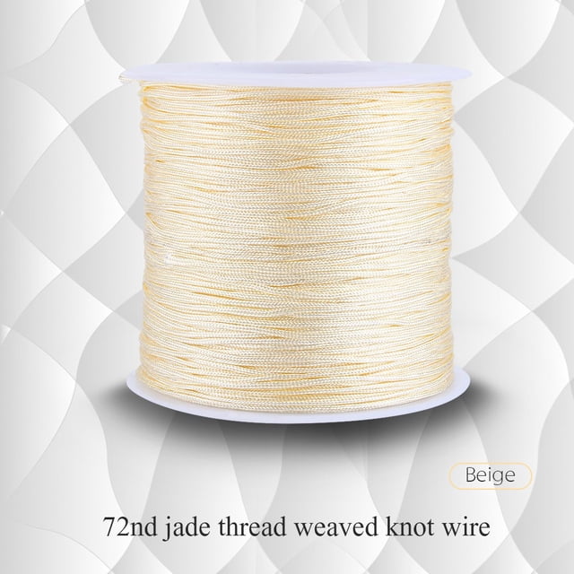 100M x 0.8mm Nylon Chinese Knot Cord Rattail Macrame Shamballa Thread String Beige Chinese Knot Cord