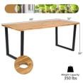 thumbnail image 2 of Gymax 7PCS Rattan Dining Set Acacia Wood Table 6 Wicker Chairs w/ Umbrella Hole Patio, 2 of 8