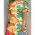thumbnail image 1 of Femmes Casual Mini Robe d'Été Rayé Épaule Manches Courtes A-Ligne Robe Courte, 1 of 3