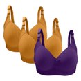 thumbnail image 2 of Bras for Women, 3PC Womans Large Size Solid Color Without Steel Ring Gathering Comfortable Bras Daily Bra, 2 of 2