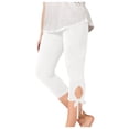thumbnail image 1 of Leggings Capris Unis pour Filles Leggings Raccourcis d'Été pour Danse Décontractée Blanc 5 Ans, 1 of 8