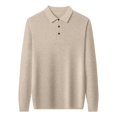 thumbnail image 4 of Men's Solid Color Shirt Collar Thin Long Sleeve Knit Sweater - Slim Fit Pullover Base Layer with Polyester Spandex Material, 4 of 4