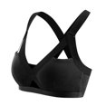 thumbnail image 4 of Soutien-gorge de Sport en Dentelle Croisée devant Couleur Unie pour Femmes, 4 of 9