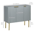 thumbnail image 3 of HOMCOM Accent Cabinet w/ Gold Leg for Living Room Dining Room Hallway Grey, 3 of 10