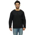 thumbnail image 1 of Atasi Kurta Court à Col Rond pour Homme en Coton Manches Retroussables Chemise Ethnique Noire-Xxx-Grand, 1 of 7