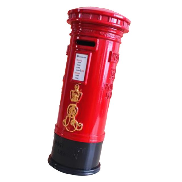 jifeng 7inch Hauteur Boîte aux Lettres Tirelire, Rouge Métal Rue Boîte Postale Modèle pour les Enfants