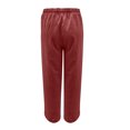 thumbnail image 4 of XZNGL Women Casual Solid Cotton Linen Drawstring Elastic Waist Long Wide Leg Pants, 4 of 6