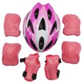 thumbnail image 2 of ZheElen Ensemble de 7 Pcs de Protections Ajustables pour Patinage à Roulettes pour Tout-Petits Bonne Dissipation de Chaleur Coudières pour Cyclisme Extérieur Rose Rouge Blanc Rayé, 2 of 6
