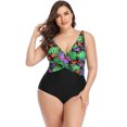 thumbnail image 1 of Beach Party Women's Plus Size Slimming Surplice One Piece Swimsuit, 1 of 7