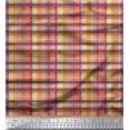 thumbnail image 1 of Soimoi Purple Heavy Canvas Fabric Gingham Check Decor Fabric Printed Yard 58 Inch Wide, 1 of 5