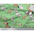 thumbnail image 3 of Soimoi Satin Silk Fabric Bird & Animals Cartoon Print Fabric by The Yard 42 Inch Wide, 3 of 3