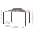 thumbnail image 3 of Outsunny 10'x13 'Gazebo à double toit avec filet, 3 of 10