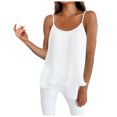 thumbnail image 1 of Hauts Sans Manches d'Été pour Femmes 2025 Nouvelle Mode Débardeur Col Rond Sans Manches Uni Décontracté Style Blouse B-28 Blanc TTG, 1 of 8