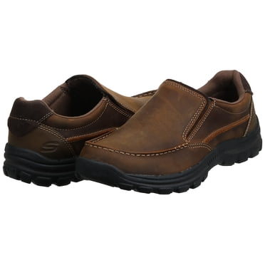 Skechers Men's Braver Rayland Slip-On Loafer,Dark Brown Leather,8 2E US