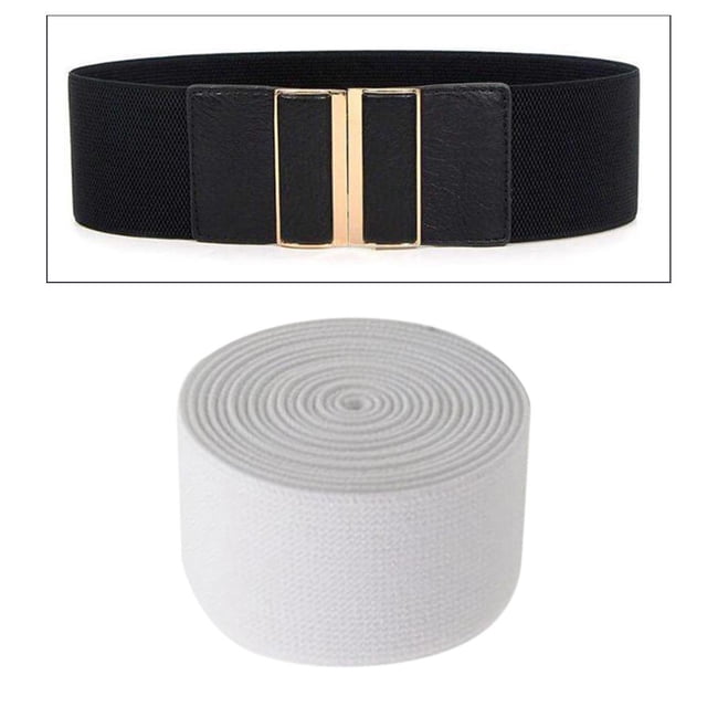 Bande Élastique de Tricotage Haute Élasticité 16m DIY Sangle Extensible 4cm Grand Blanc