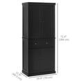 thumbnail image 3 of HOMCOM Kitchen Pantry Storage Cabinet, Tall Pantry with Drawer Black, 3 of 10