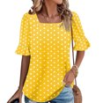 thumbnail image 1 of Wensltd Blouse d'Été Ample pour Femme à Imprimé, Manches à Volants, Encolure Carrée, 1 of 6