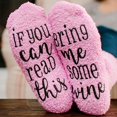 thumbnail image 3 of Novelty Fuzzy Pink Winter Home Bed Cupcake Sock Funny Gift, 3 of 8