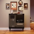 thumbnail image 2 of EastVita 30.7Inch Coffee Bar Cabinet with Wine Glass Rack & Storage, Black, 2 of 6