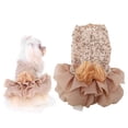 thumbnail image 2 of Été Animal de Compagnie Tissu Petit Chien Robe de Mariée Or Chien Robe Chiot Paillettes Princesse Bulle Jupe Costume de Mariage, 2 of 8