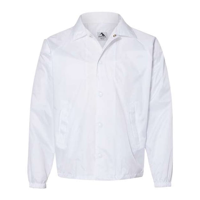Augusta Sportswear Mens Nylon Coachs Jacket/Lined, S, White