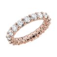 thumbnail image 1 of Bague d'Éternité Unique pour Femmes en Or Rose Massif de 2,00 Carats, Taille Ronde Excellente, Naturelle Diamond, Taille 8,5, 1 of 7