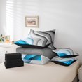 thumbnail image 4 of YST Grey Blue Gradient 7-Piece Bedding Set, Geometric Stripe Comforter Set, Modern Abstract Bed in a Bag, Twin, 4 of 4