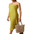 thumbnail image 2 of Solid Color Pleated Summer Dress for Women, 2 of 6