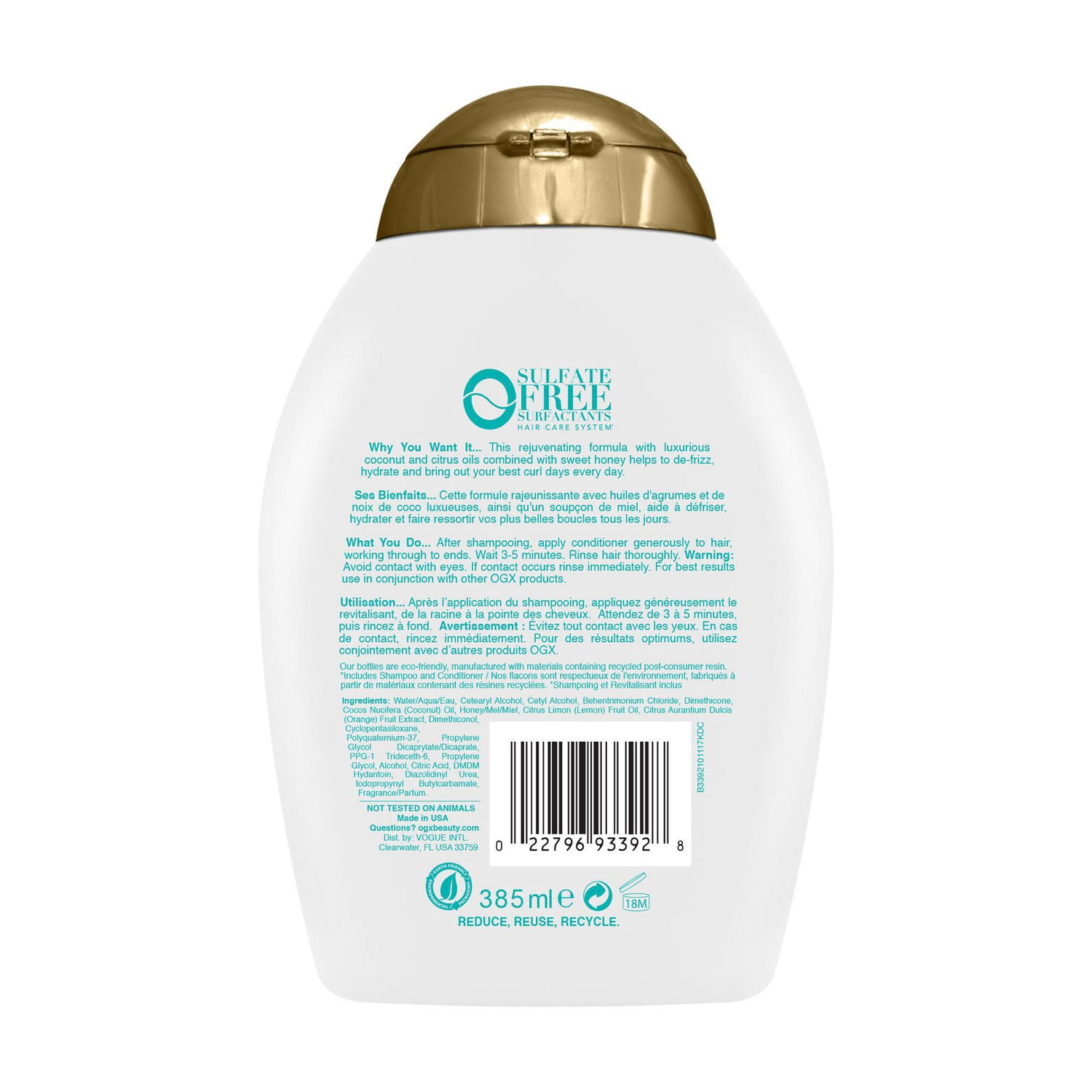 OGX Désaltérant + Boucles à la Noix de Coco Revitalisant