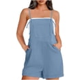 thumbnail image 1 of Gspmoly Shorts de Course pour Femmes, Mode Femme Été Décontractée Combinaison Courte Sans Manches à Bretelles Shorts de Randonnée Femmes Aubaines Bleu m, 1 of 9