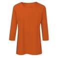thumbnail image 4 of Été Femmes 3 de Femmes Chandail à Manches Longues 4 Manches Col Rond Basiques Femmes Haut Ample Imprimé Floral Chandail de Compression à Manches Longues Femmes T-Shirts Décontracté Lin Chemise pour Femmes Tunique T-Shirt Blouse, 4 of 4