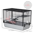 thumbnail image 3 of PawHut Cage pour Hamster à 3 Niveaux avec Accessoires, Rampes, Gris, 3 of 9