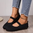 thumbnail image 4 of WRKEKC Womens Shoes Solid Color Round Toe Knit Fabric Breathable Low Cut Slip On Soft Sole Flat Outdoor Work Shoes, 4 of 9