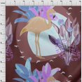 thumbnail image 4 of oneOone Polyester Spandex Chocolate Brown Fabric Tropical Abstract With Flamingo Sewing Material Print Fabric By The Yard 56 Inch Wide, 4 of 4