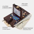 thumbnail image 3 of Men Genuine Leather RFID Anti-scanning Anti-Theft Zipper Wallet With Chain - Brown, 3 of 6