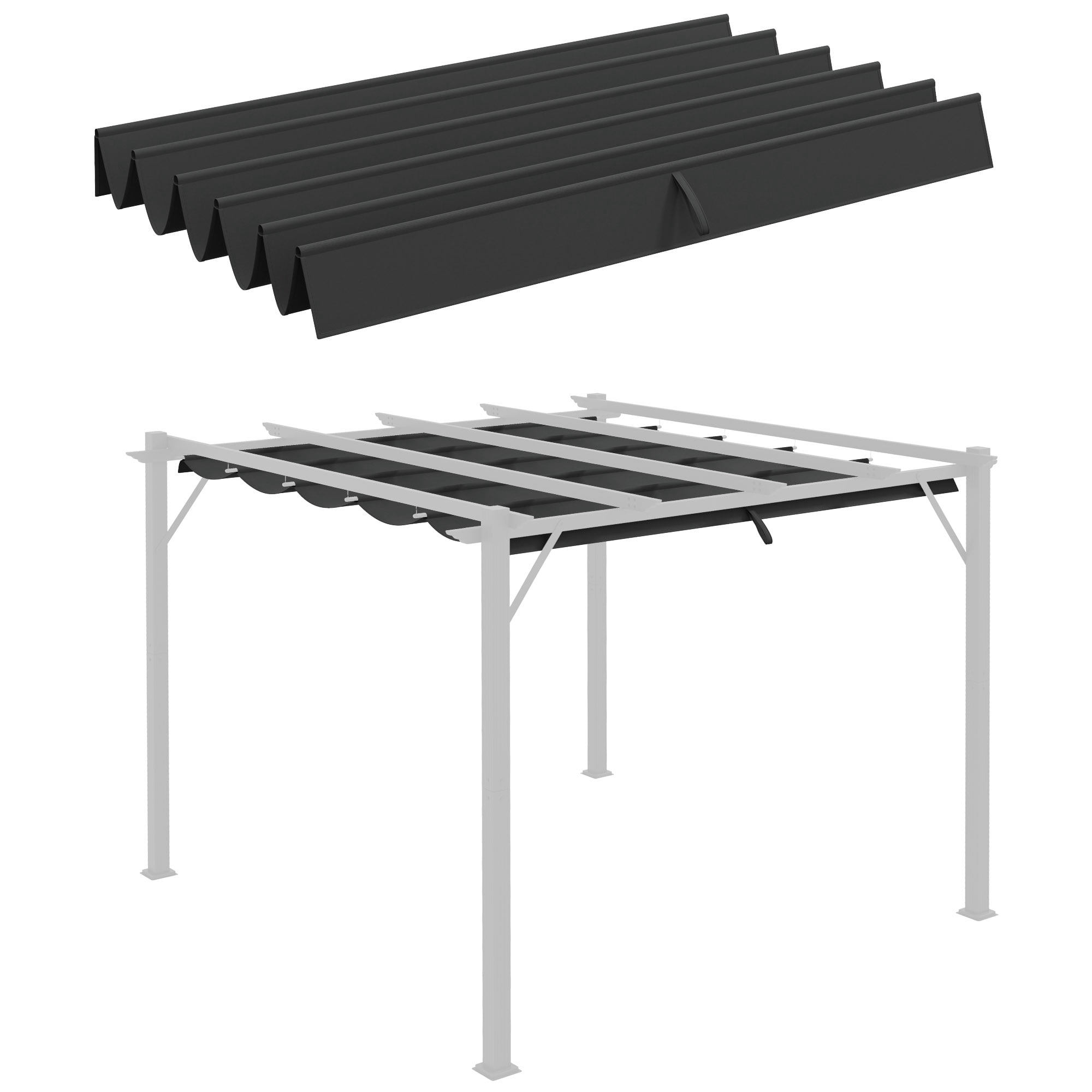 Outsunny Replacement Pergola Canopy Cover for 9.8' x 9.8' Pergola, Grey
