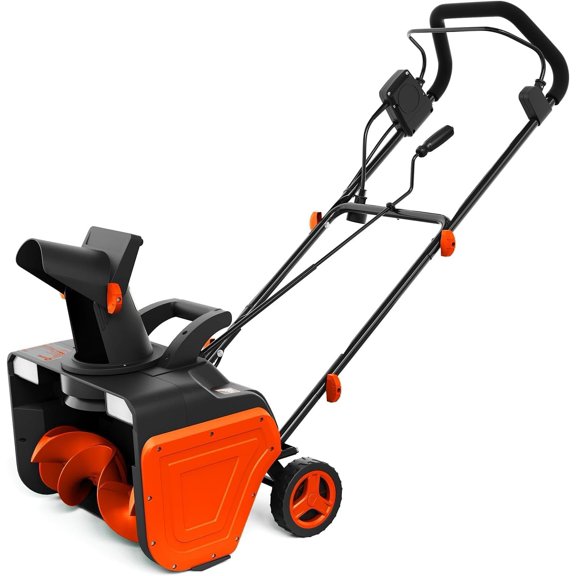 Ourlova Powerful Electric Snow Blower with LED Light, 20" Clearing Width, 15-Amp Motor, 180° Adjustable Chute, Heavy-Duty Snow & Ice Removal Machine for Driveways