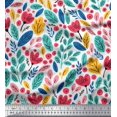 thumbnail image 1 of Soimoi Green Poly Georgette Fabric Artistic Leaf & Floral Print Fabric by Yard 42 Inch Wide, 1 of 5
