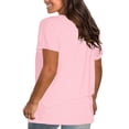thumbnail image 2 of WTXUE T-Shirts à Manches Courtes, Chandails à Col Rond pour Femmes en Coton, Chandails Amples, T-Shirts Amples, Hauts Unis / Décontractés pour Femmes Pink XXL, 2 of 8