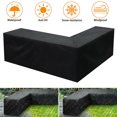 thumbnail image 1 of Waterproof L Shaped Corner Furniture Cover Outdoor for Garden Patio Rattan Sofa, 1 of 8