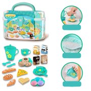Popular Simulation Kitchen Toy for Kids Pretend Cooking Games Play Kitchen Accessories Pretend To Play Food for Children's Kitchen Portable Toddler Games with Suitcase