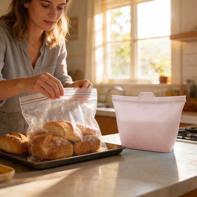 Uscallm Silicone Food Storage Bags Reusable Sealed Kitchen Bags For Fruits Vegetables Meal Prep Snacks Freezer Storage