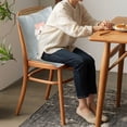 thumbnail image 3 of Blue 1Pc 15.75X31.5 Inches High Back Chair Cushion For Indoor And Outdoor Use All Weather Rainproof Seat Cushion For Rocking Chairs Porch Swings And Benches With Secure Straps Comfortable, 3 of 6