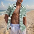 thumbnail image 2 of Pisexur Shirts for Man T Hommes Mode Décontractée Col Rabattu Imprimé Manches Courtes Chemise Boutonnée Vert Menthe, Chemises de Golf Hommes & Chemises Hommes, 2 of 7