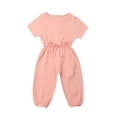 thumbnail image 1 of Sylvamorning Infant Baby Romper Solid Color Short Sleeve Elastic Waist Jumpsuit, 1 of 7