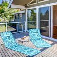 thumbnail image 4 of Costway Ensemble de 3 Pcs de Tapis pour Chaise Longue de Plage 2 Chaises Longues Réglables avec Table Vert, 4 of 10