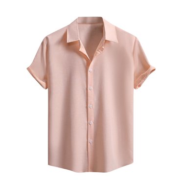 Kaemgyyd Chemise Boutonnée pour Hommes Grande Taille à Manches Courtes à Col à Revers Hauts d'Été pour Vacances et Mariage Respirants T-Shirt de Travail Uni