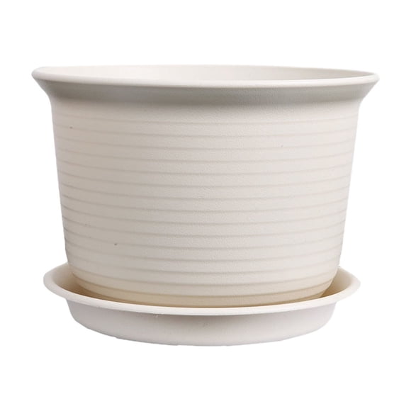 5.9 Inch Plastic Large Plant Pot with Drainage Hole and Saucer Large Plant Tree Pot Flower Tree Container for Indoor Outdoor Gardening Front Porch Patio Yard or Deck